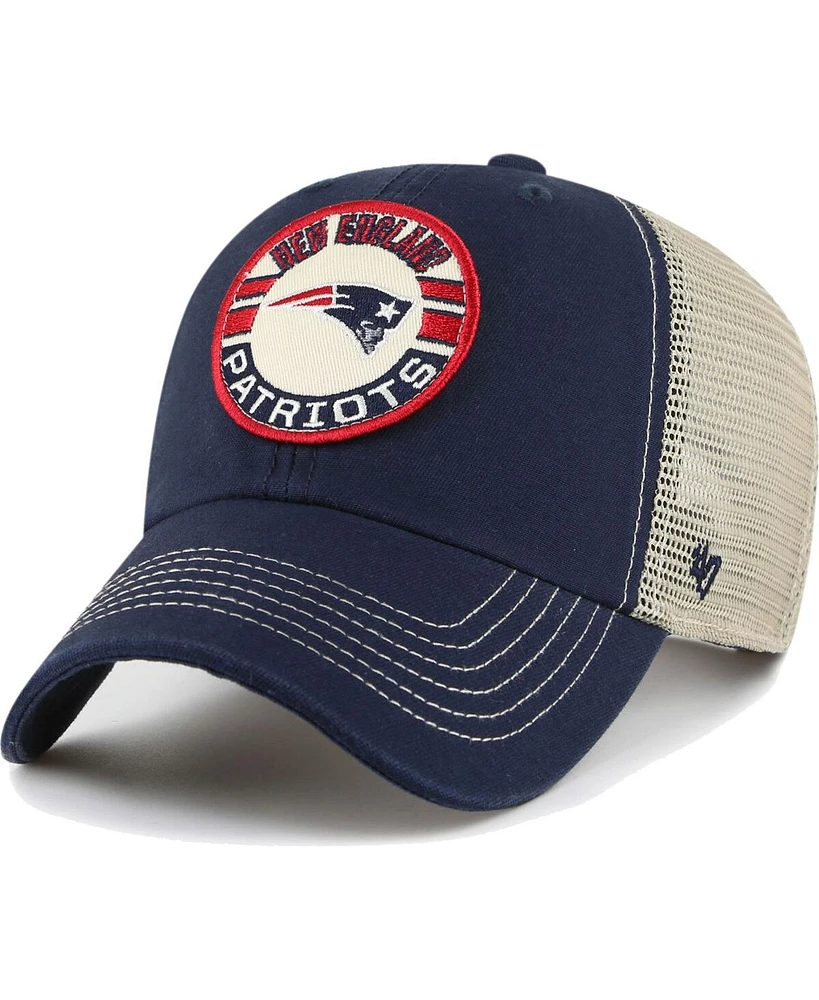 Men's '47 Brand Navy, Natural New England Patriots Notch Trucker Clean Up Adjustable Hat