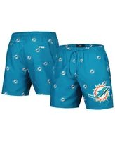 Men's Pro Standard Aqua Miami Dolphins Allover Print Mini Logo Shorts