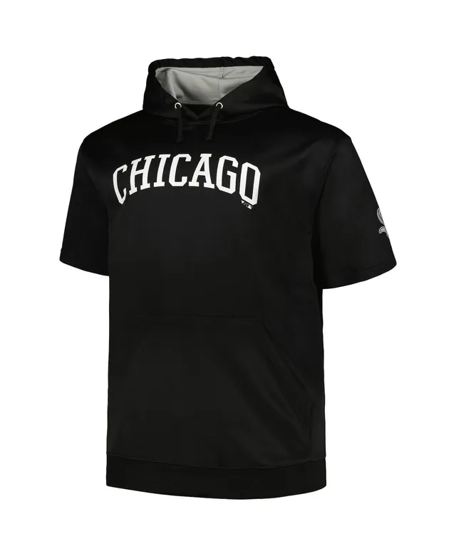 Men's Profile Oatmeal Chicago White Sox Big & Tall Contrast Short Sleeve Pullover Hoodie