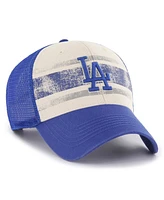 Men's '47 Brand Cream, Royal Los Angeles Dodgers Breakout Mvp Trucker Adjustable Hat