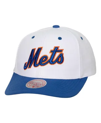 Men's Mitchell & Ness White New York Mets Cooperstown Collection Pro Crown Snapback Hat