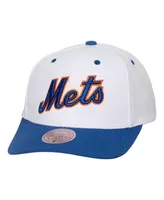 Men's Mitchell & Ness White New York Mets Cooperstown Collection Pro Crown Snapback Hat