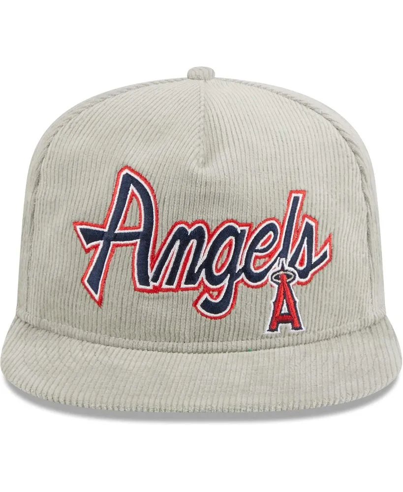 Men's New Era Gray Los Angeles Angels Corduroy Golfer Adjustable Hat