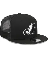 Men's New Era Black Montreal Expos Cooperstown Collection Trucker 9FIFTY Snapback Hat