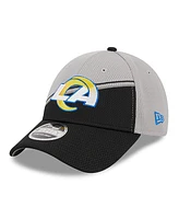 Men's New Era Gray, Black Los Angeles Rams 2023 Sideline 9FORTY Adjustable Hat
