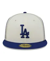 Men's New Era Cream, Royal Los Angeles Dodgers Chrome Sutash 59FIFTY Fitted Hat