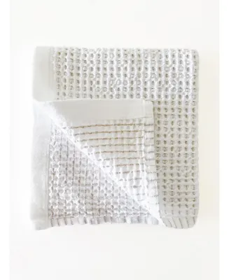 White Cross Dyed Cotton Waffle Hand Towel - Set of 4
