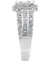 Diamond Princess Quad Cluster Halo Engagement Ring (3 ct. t.w.) in 14k White Gold