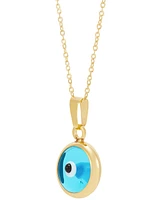 Enamel Evil-Eye 18" Pendant Necklace in 10k Gold