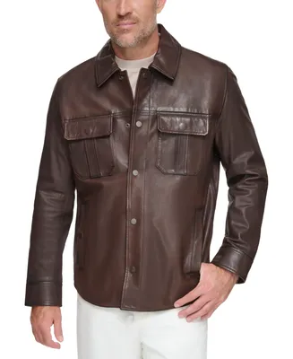 Marc New York Men's The Mogador Leather Overshirt