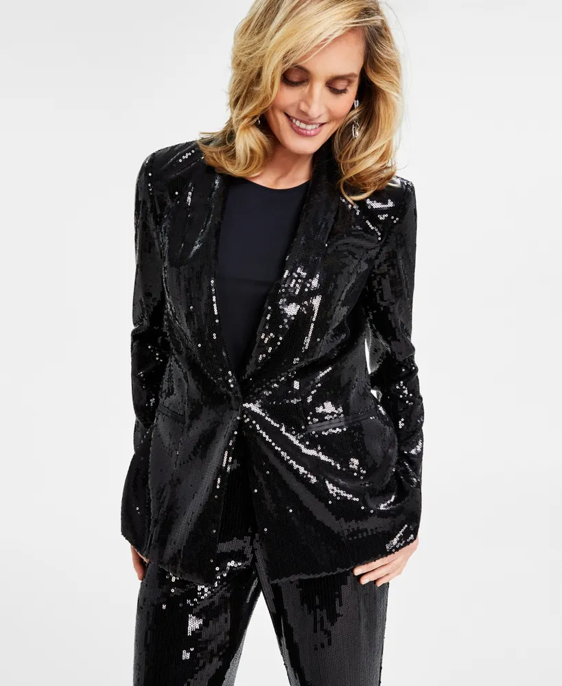 I.n.c. International Concepts Women's Sequin Blazer, Regular & Petite, Created for Macy's