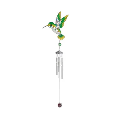 Fc Design 31" Long Green Hummingbird Suncatcher Wind Chime Home Decor Perfect Gift for House Warming, Holidays and Birthdays