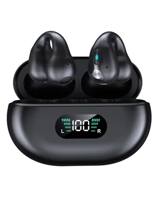 Alpha Digital Clip-On/Open Ear-Buds-Comfortable, Bluetooth 5.3, 350mAh/18Hr Playtime