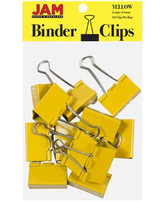 Jam Paper Colorful Binder Clips - Large - 1.5", 41 Millimeter- Binder clips - 12 Per Pack