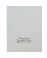 Jam Paper Christmas Cards Matching Envelopes Set - Funny Electrifying Christmas - 10 Per Pack