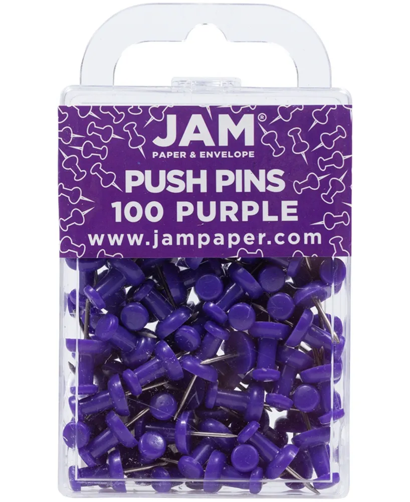 Jam Paper Colorful Push Pins - Pushpins - 100 Per Pack