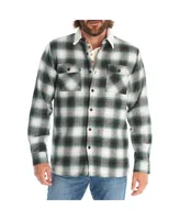 Px Clothing Men's Faux Fur Lined Plaid Shirt Jacket