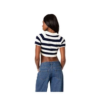 Skai knitted crop top - Navy-and