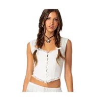 Button front lacey corset