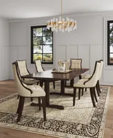 Manhattan Comfort Fifth Avenue 2-Piece Beech Wood Faux Leather Upholstered Dining Chair Set