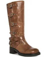 Steve Madden Women's Brocks Buckled Mid-Calf Moto Boots