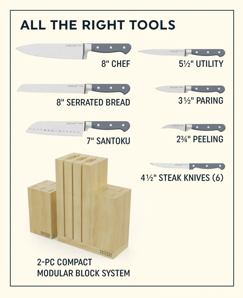 Chicago Cutlery Halsted 14-Pc. Modular Block Knife Set