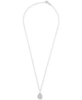 Diamond Teardrop 18" Pendant Necklace (1/4 ct. t.w.) in Sterling Silver, Created for Macy's