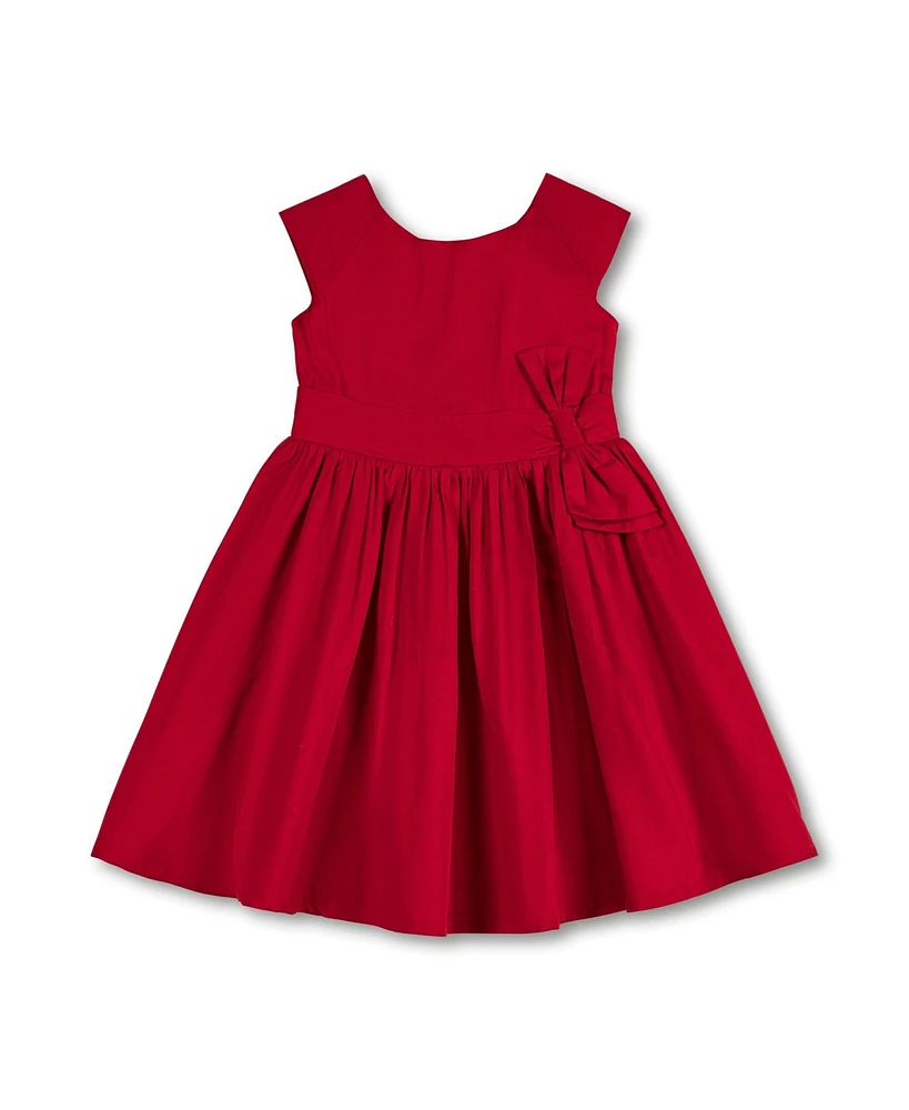 Hope & Henry Little Girls Cap Sleeve Party Dress with Bow Sash, Toddler|Child