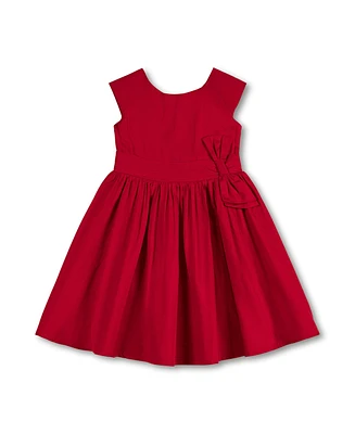 Hope & Henry Little Girls Cap Sleeve Party Dress with Bow Sash, Toddler|Child