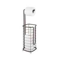 mDesign Steel Free Standing Toilet Paper Holder Stand and Dispenser