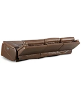 Hansley 3-Pc Zero Gravity Leather Sofa with 2 Power Recliners and Chaise, Created for Macy's