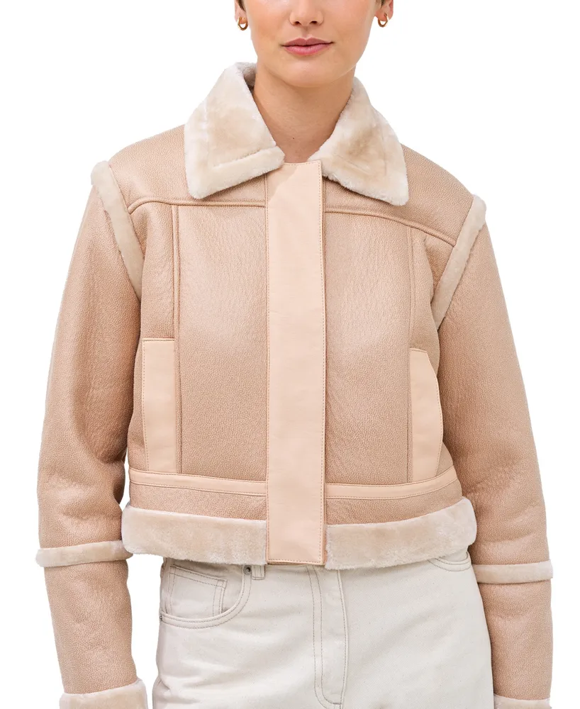 French Connection Women's Blen Faux-Fur Crop Jacket