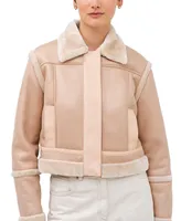 French Connection Women's Blen Faux-Fur Crop Jacket