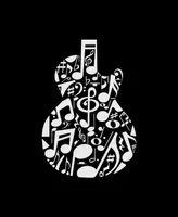 La Pop Art Men's Music Notes Guitar Premium Blend Word T-shirt
