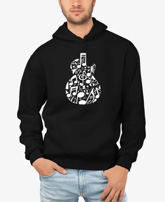 La Pop Art Men's Music Notes Guitar Word Hooded Sweatshirt