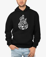 La Pop Art Men's Music Notes Guitar Word Hooded Sweatshirt