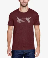 La Pop Art Men's Hummingbirds Premium Blend Word T-shirt