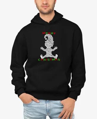 La Pop Art Men's Christmas Elf Word Hooded Sweatshirt