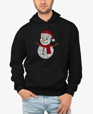 La Pop Art Men's Christmas Snowman Word Hooded Sweatshirt
