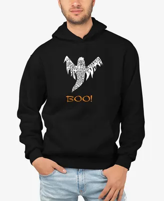 La Pop Art Men's Halloween Ghost Word Hooded Sweatshirt