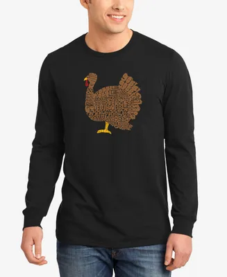 La Pop Art Men's Thanksgiving Word Long Sleeve T-shirt