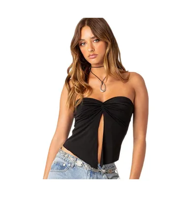 Twisted split front tube top