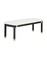 Tov Furniture 1 Piece Rattan Brass-Capped Legs Bench