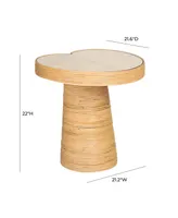 Tov Furniture 22" Rattan Lilypad Shaped Side Table