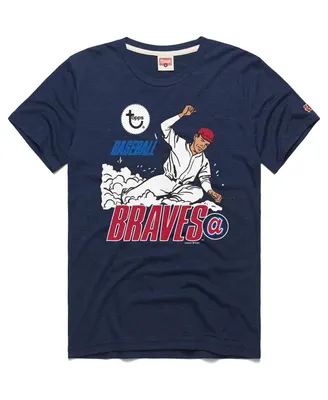 Men's Homage x Topps Navy Atlanta Braves Tri-Blend T-shirt
