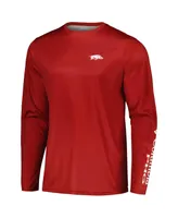 Men's Columbia Cardinal Arkansas Razorbacks Terminal Shot Omni-Shade Omni-Wick Long Sleeve T-shirt