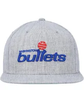 Men's Mitchell & Ness Heather Gray Washington Bullets Hardwood Classics 2.0 Snapback Hat