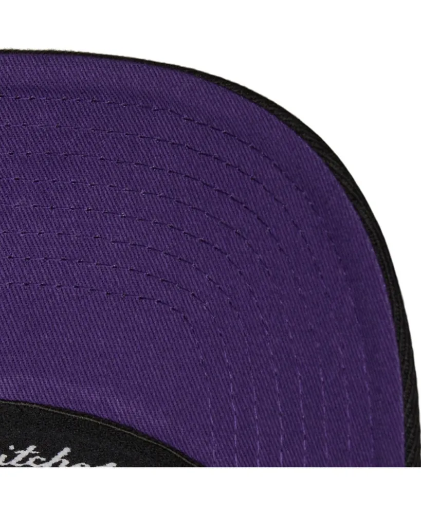 Men's Mitchell & Ness Black Charlotte Hornets Mvp Team Script 2.0 Stretch-Snapback Hat
