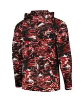 Men's Columbia Black Arkansas Razorbacks Pfg Terminal Tackle Omni-Shade Rippled Long Sleeve Hooded T-shirt