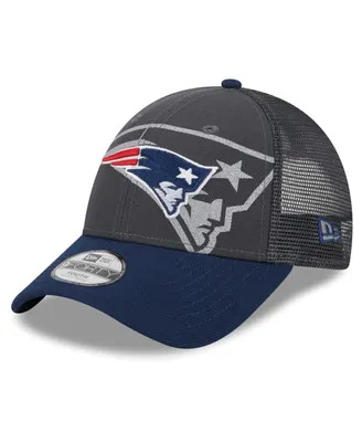 Preschool Boys and Girls New Era Graphite, Navy New England Patriots Reflect 9FORTY Adjustable Hat